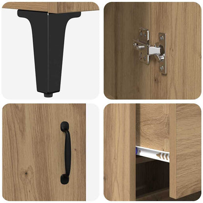 vidaXL Highboard Artisan-Eiche 69,5 x 34 x 180 cm Holzwerkstoff
