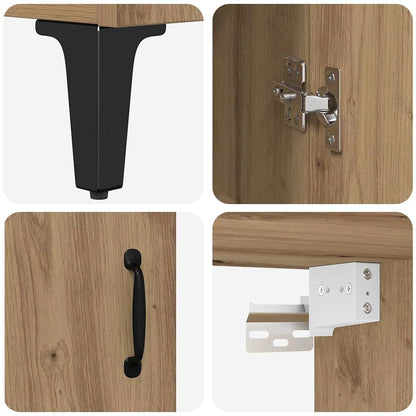 vidaXL Highboard Artisan-Eiche 69,5 x 34 x 180 cm Holzwerkstoff