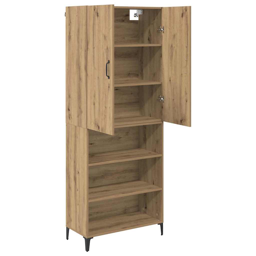 vidaXL Highboard Artisan-Eiche 69,5 x 34 x 180 cm Holzwerkstoff