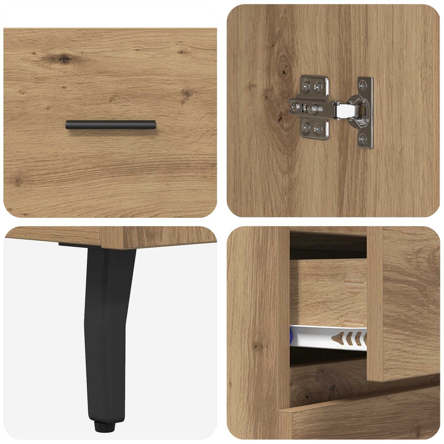 vidaXL Buffet haut avec tiroirs 2 pcs Chêne Artisan Bois d'ingénierie