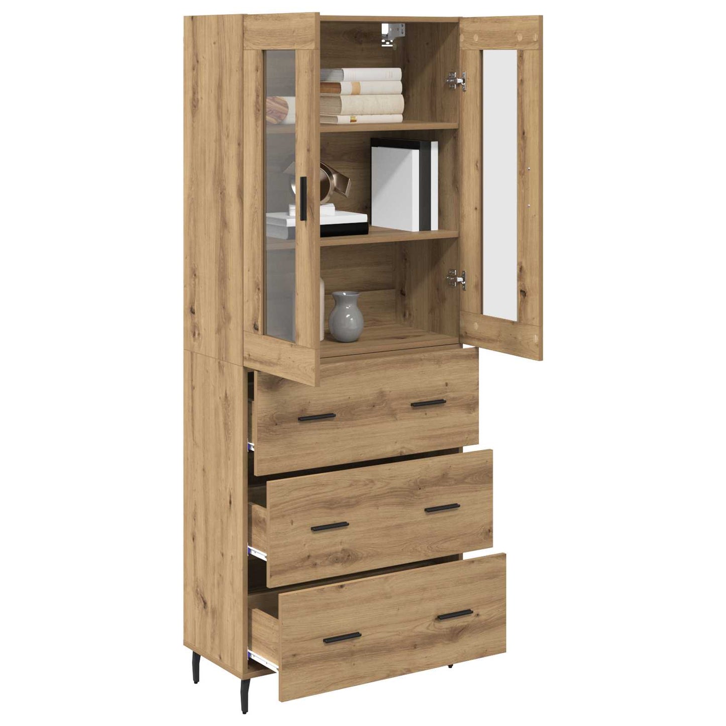 vidaXL Buffet haut avec tiroirs 2 pcs Chêne Artisan Bois d'ingénierie