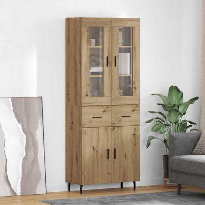 Highboard mit Schubladen 2 pcs Artisan-Eiche Holzwerkstoff
