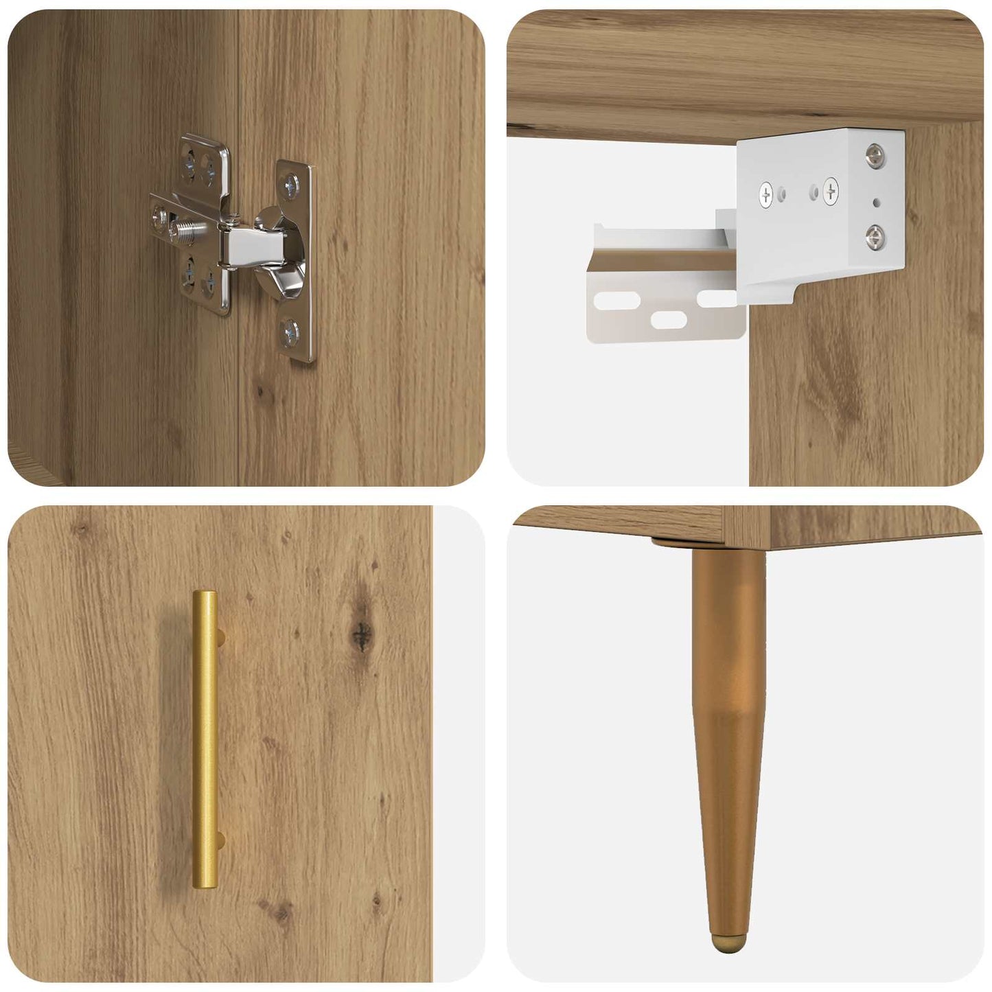 vidaXL Highboard Artisan-Eiche 69,5 x 34 x 180 cm Holzwerkstoff