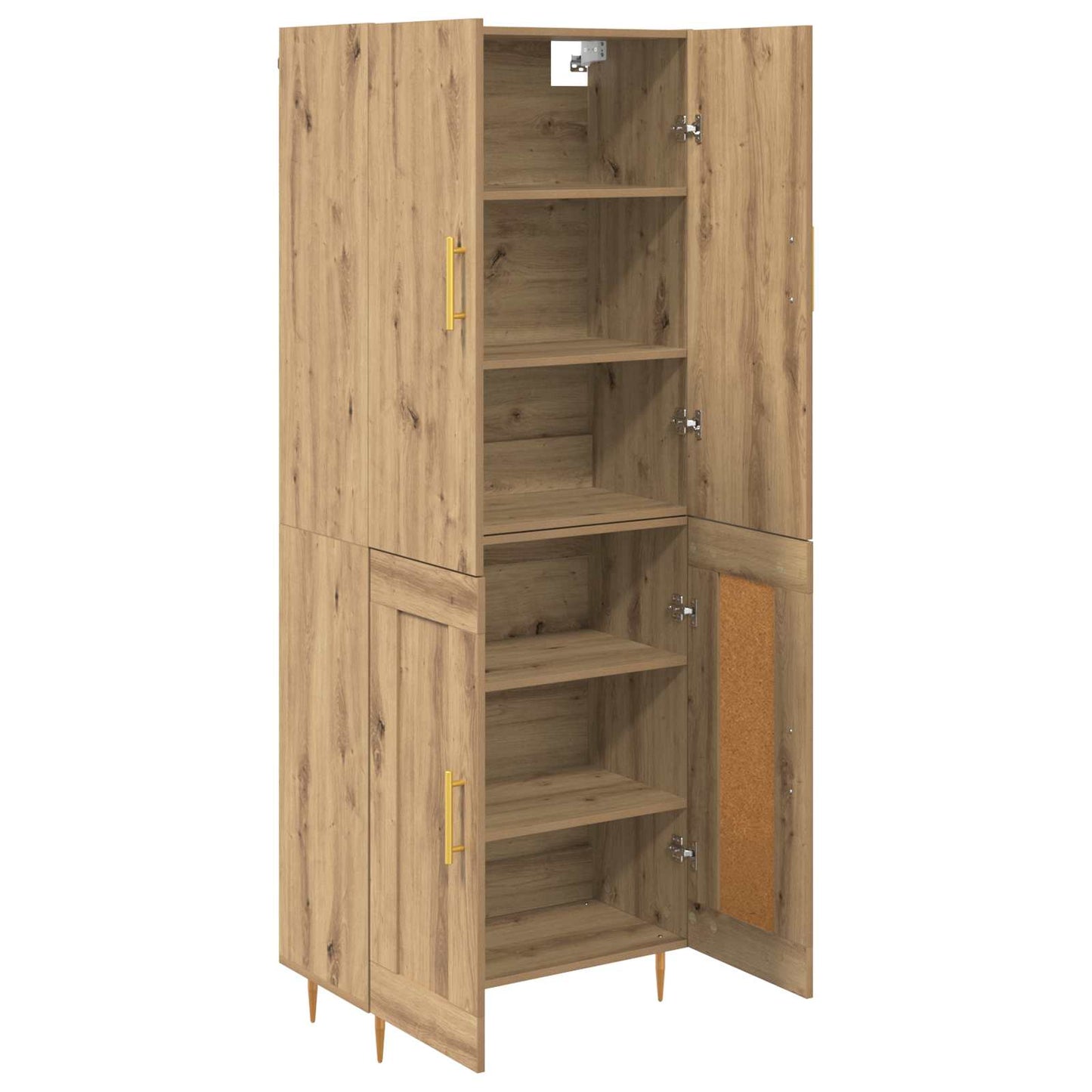 vidaXL Highboard Artisan-Eiche 69,5 x 34 x 180 cm Holzwerkstoff
