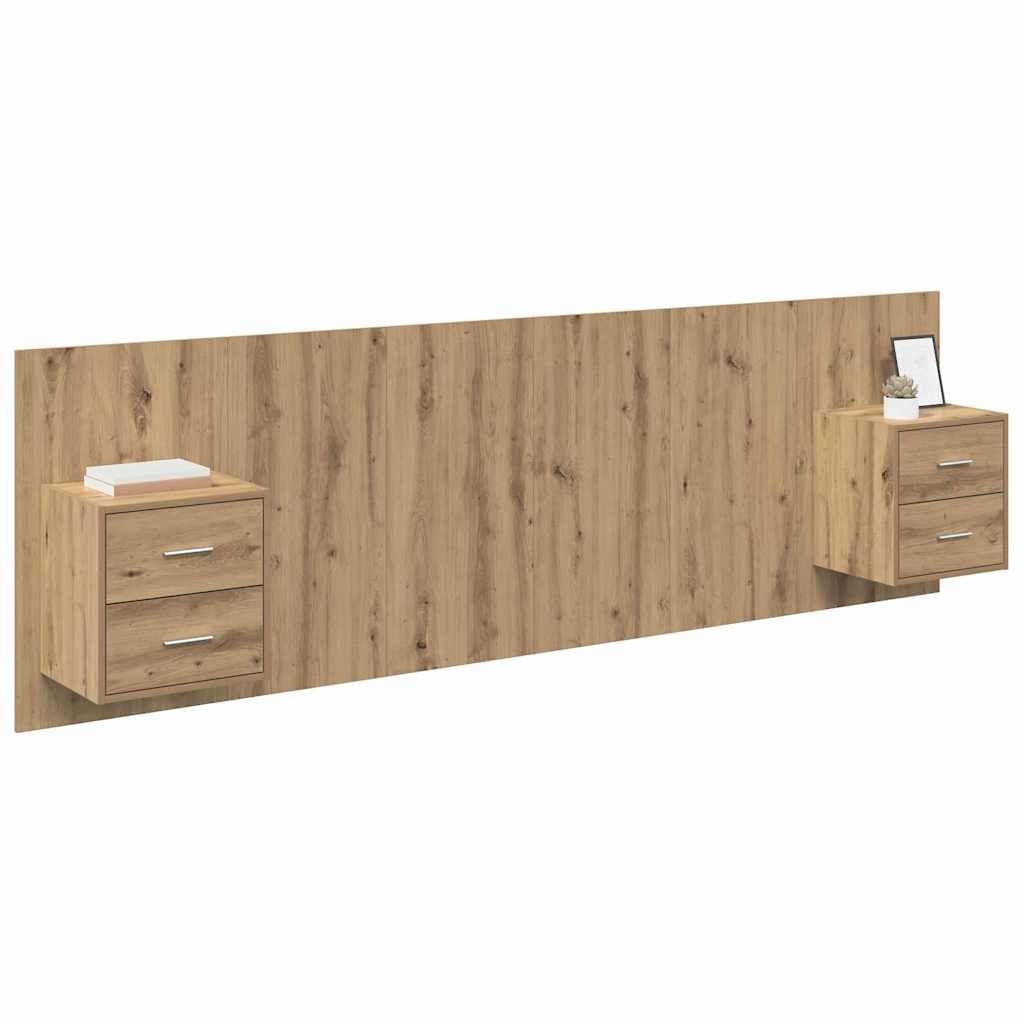 Kopfteil mit Schrank 3 pcs Artisan-Eiche Holzwerkstoff