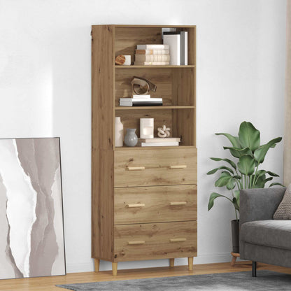vidaXL Highboard Chêne Artisanal 69,5 x 32,5 x 180 cm Bois d'ingénierie