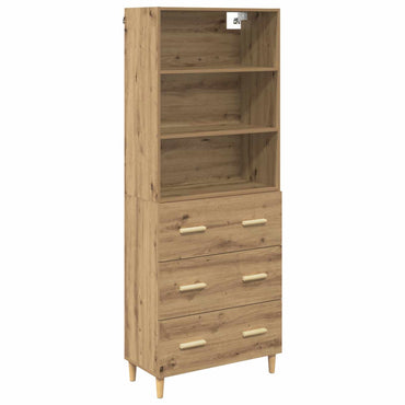 vidaXL Highboard Chêne Artisanal 69,5 x 32,5 x 180 cm Bois d'ingénierie