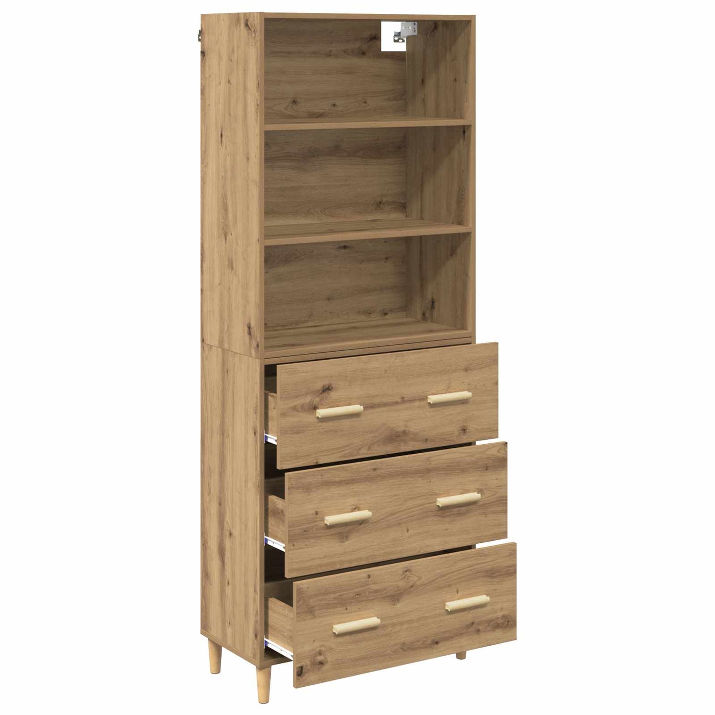 vidaXL Highboard Chêne Artisanal 69,5 x 32,5 x 180 cm Bois d'ingénierie