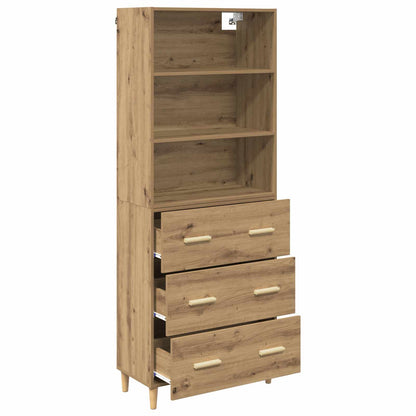 vidaXL Highboard Chêne Artisanal 69,5 x 32,5 x 180 cm Bois d'ingénierie