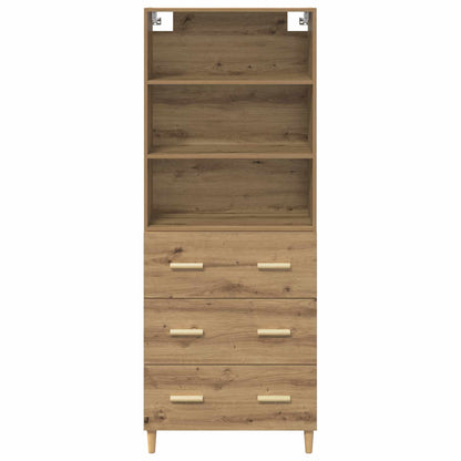 vidaXL Highboard Chêne Artisanal 69,5 x 32,5 x 180 cm Bois d'ingénierie