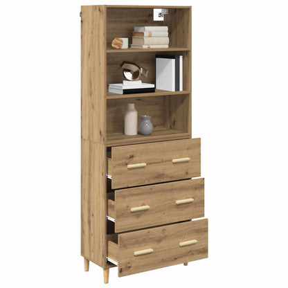 vidaXL Highboard Chêne Artisanal 69,5 x 32,5 x 180 cm Bois d'ingénierie