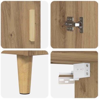 vidaXL Bahut en bois d'ingénierie chêne artisan 69,5 x 32,5 x 180 cm