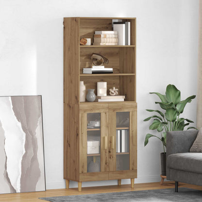 vidaXL Bahut en bois d'ingénierie chêne artisan 69,5 x 32,5 x 180 cm