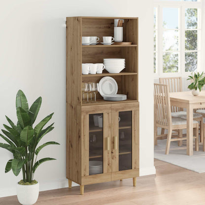 vidaXL Bahut en bois d'ingénierie chêne artisan 69,5 x 32,5 x 180 cm