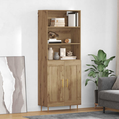vidaXL Highboard Artisan-Eiche 69,5 x 34 x 180 cm Holzwerkstoff