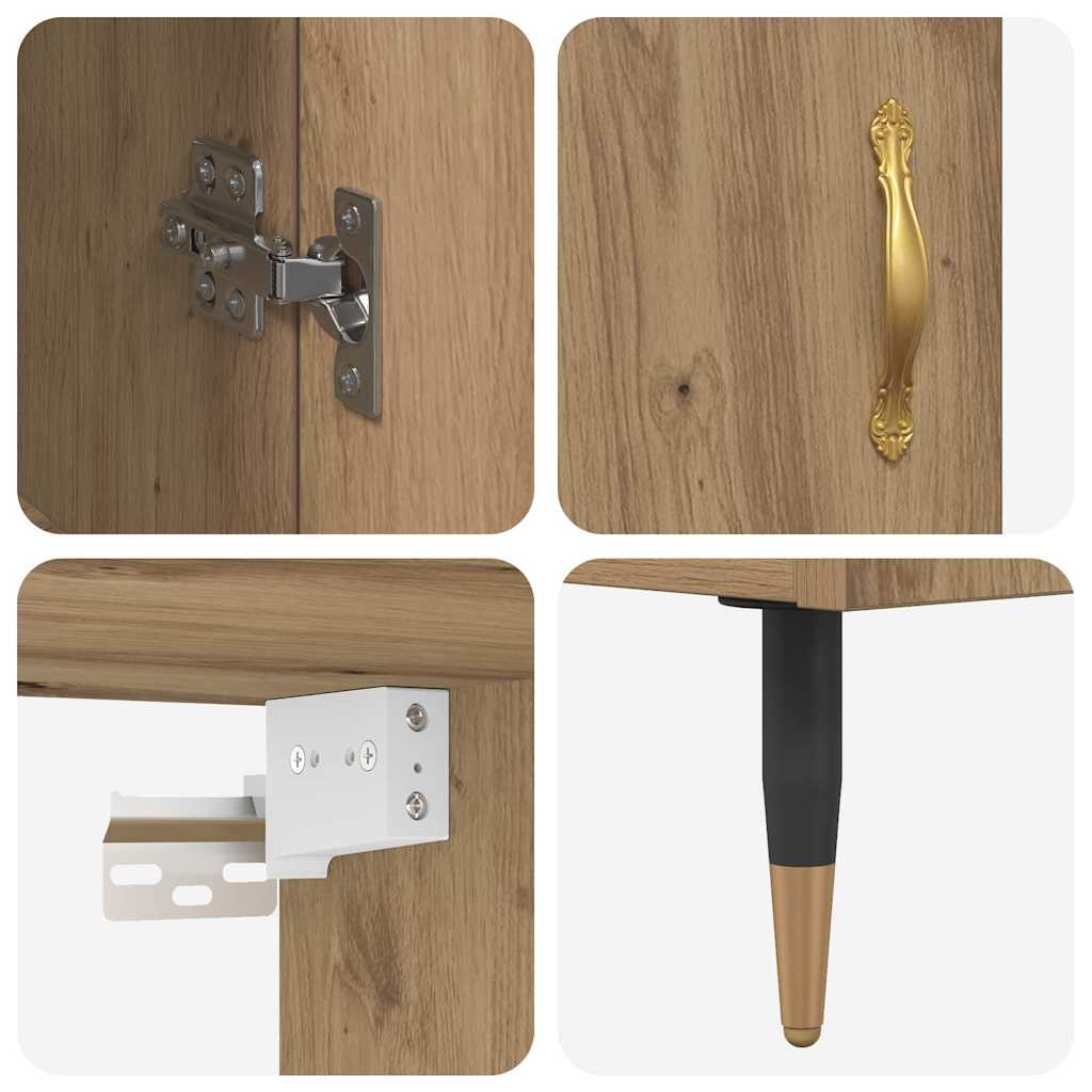 vidaXL Highboard Artisan-Eiche 69,5 x 34 x 180 cm Holzwerkstoff
