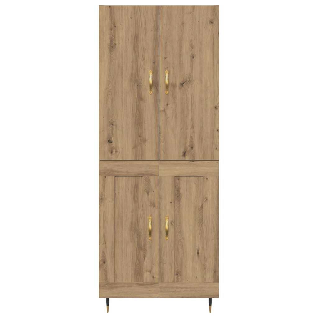 vidaXL Highboard Artisan-Eiche 69,5 x 34 x 180 cm Holzwerkstoff