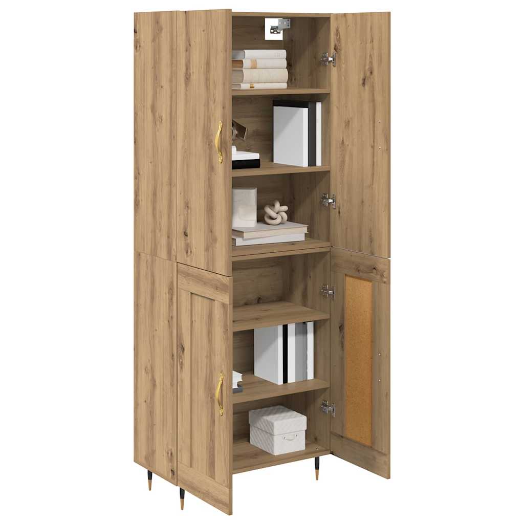 vidaXL Highboard Artisan-Eiche 69,5 x 34 x 180 cm Holzwerkstoff