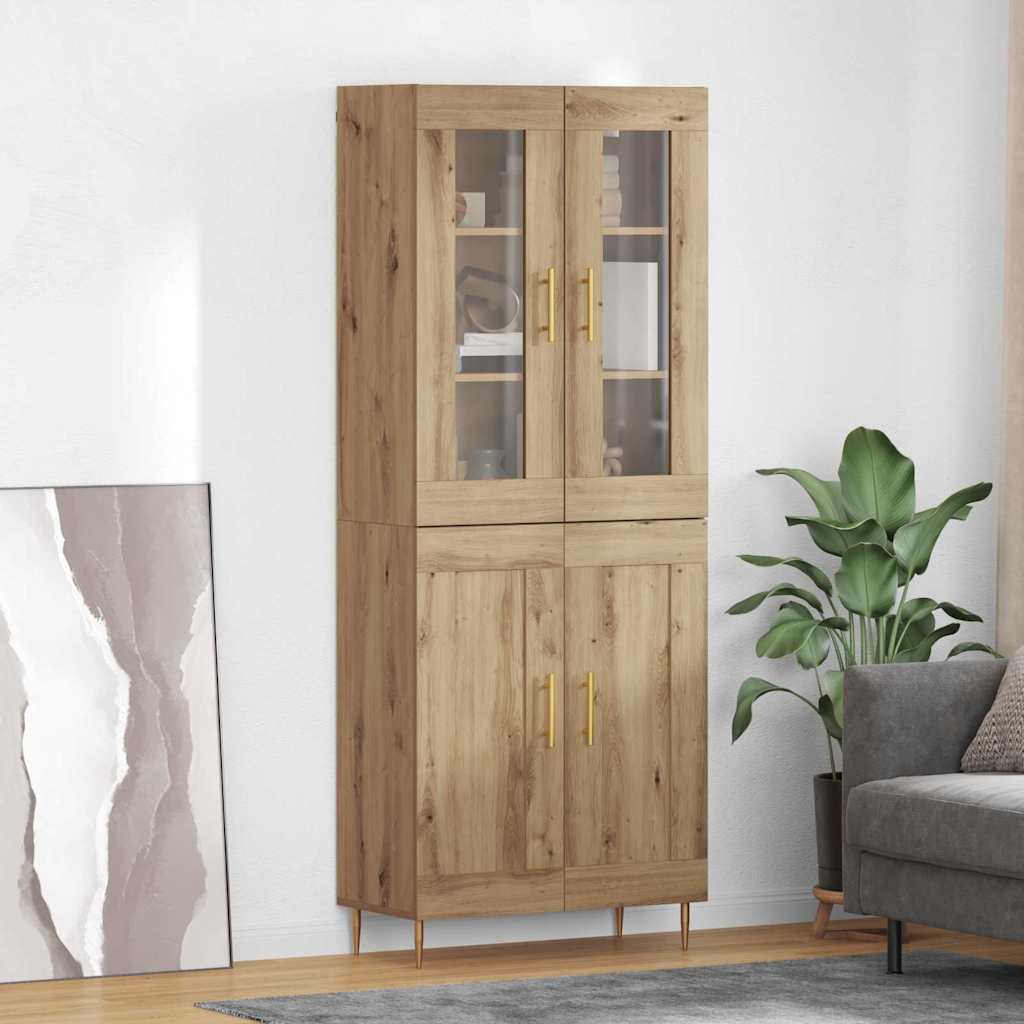 vidaXL Highboard 2 pcs Artisan-Eiche Holzwerkstoff