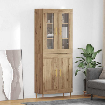 vidaXL Highboard 2 pcs Artisan-Eiche Holzwerkstoff