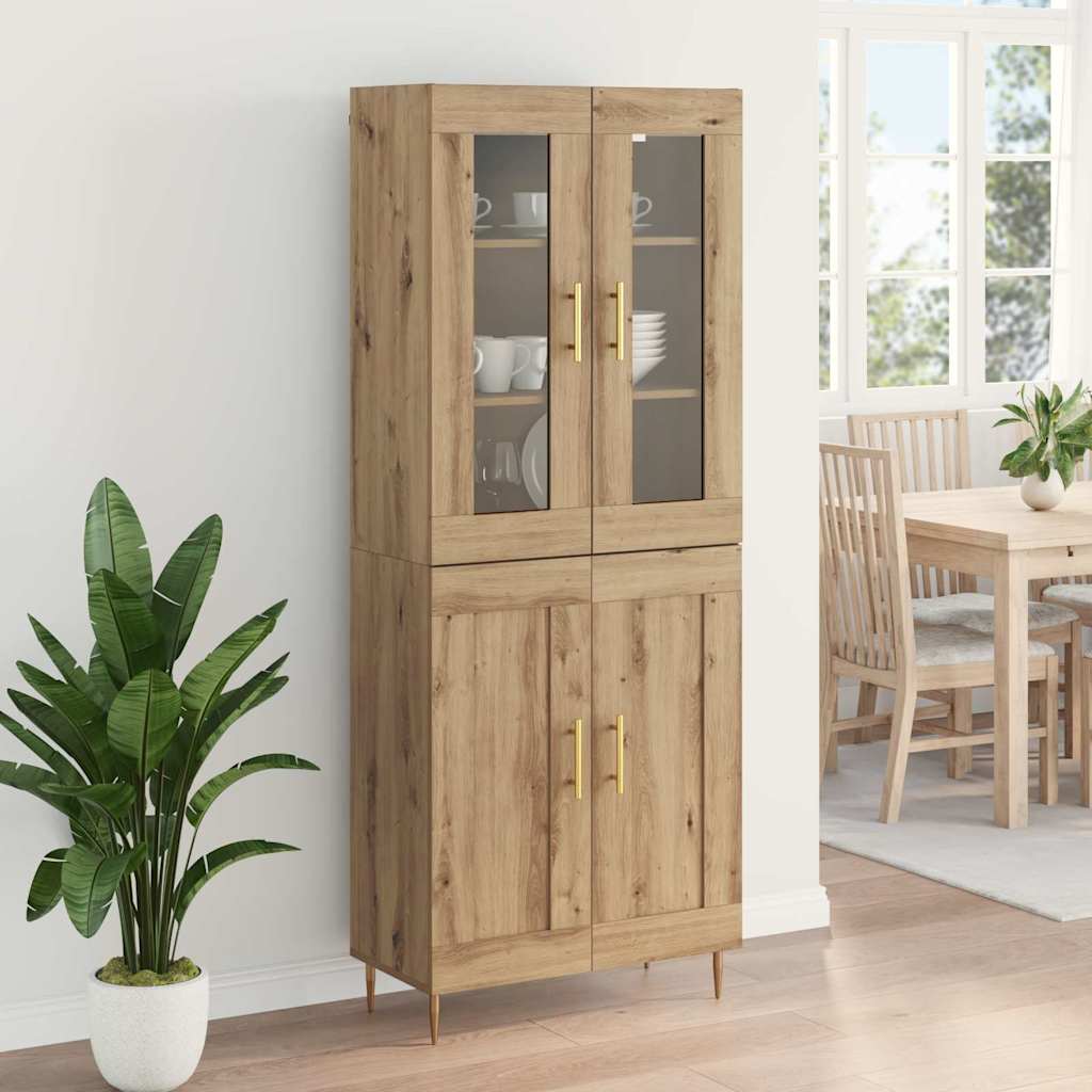 vidaXL Highboard 2 pcs Artisan-Eiche Holzwerkstoff