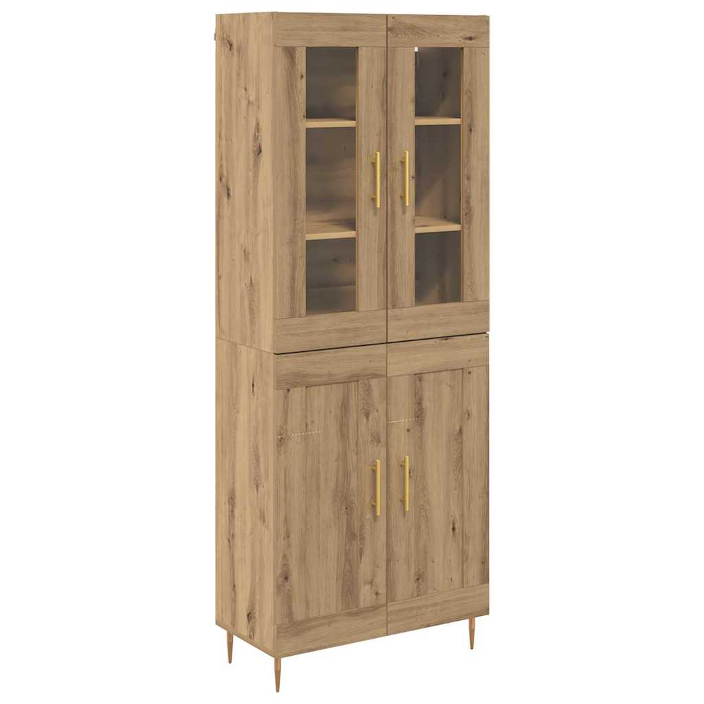 vidaXL Highboard 2 pcs Artisan-Eiche Holzwerkstoff