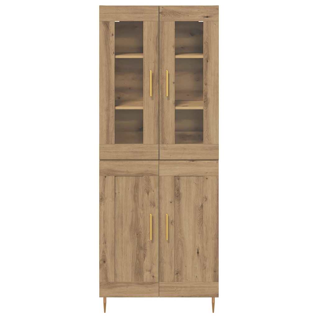 vidaXL Highboard 2 pcs Artisan-Eiche Holzwerkstoff