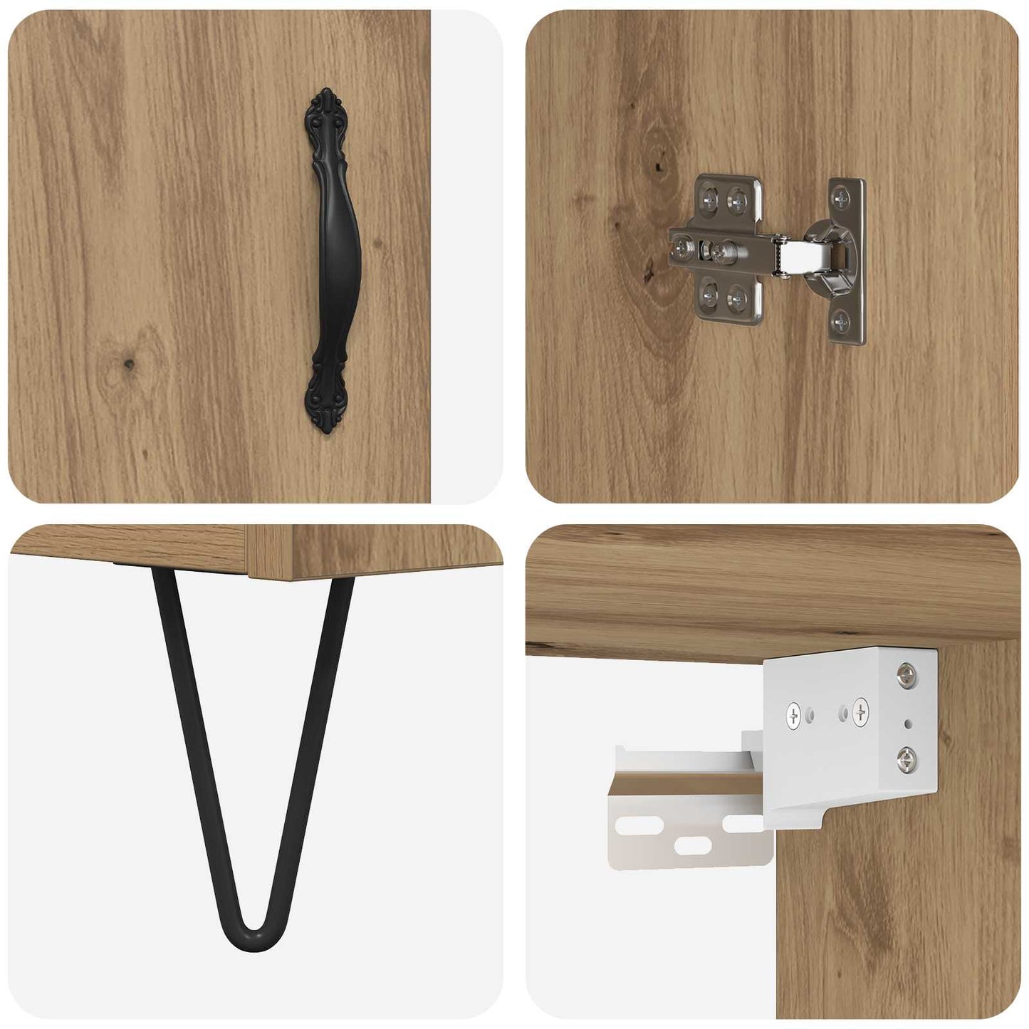 vidaXL Highboard 2 pcs Artisan-Eiche Holzwerkstoff