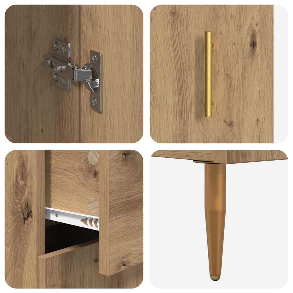 vidaXL Highboard mit Schubladen 2 pcs Artisan-Eiche Holzwerkstoff