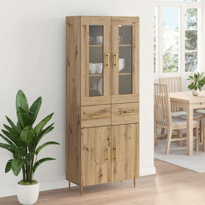 vidaXL Highboard mit Schubladen 2 pcs Artisan-Eiche Holzwerkstoff