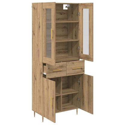 vidaXL Highboard mit Schubladen 2 pcs Artisan-Eiche Holzwerkstoff