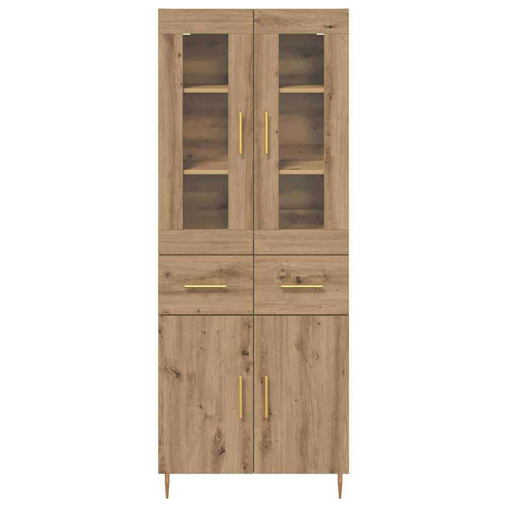 vidaXL Highboard mit Schubladen 2 pcs Artisan-Eiche Holzwerkstoff