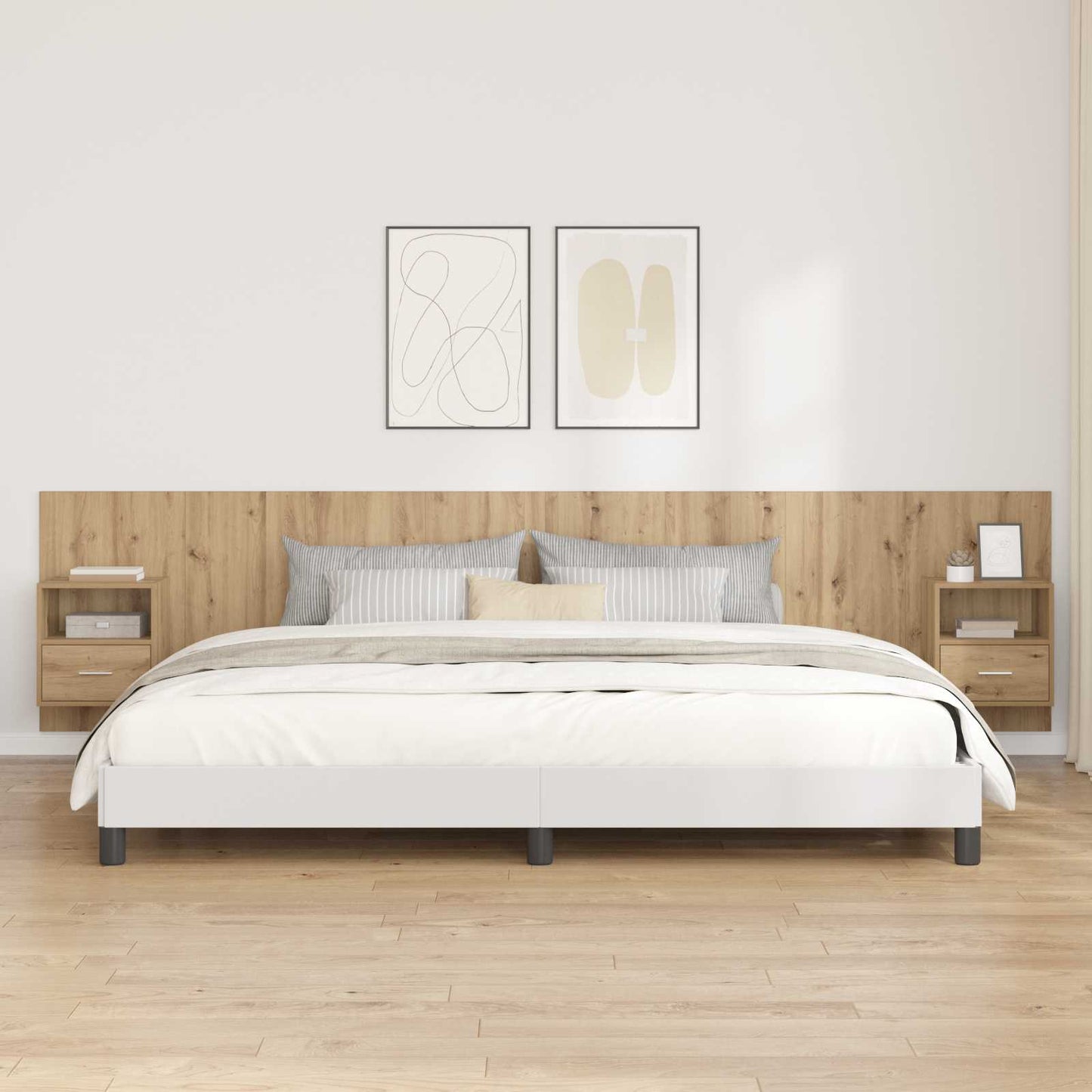 vidaXL Kopfteil mit Schrank 3 pcs Artisan-Eiche Holzwerkstoff