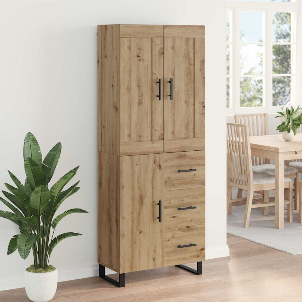 vidaXL Highboard Artisan-Eiche 69,5 x 34 x 180 cm Holzwerkstoff