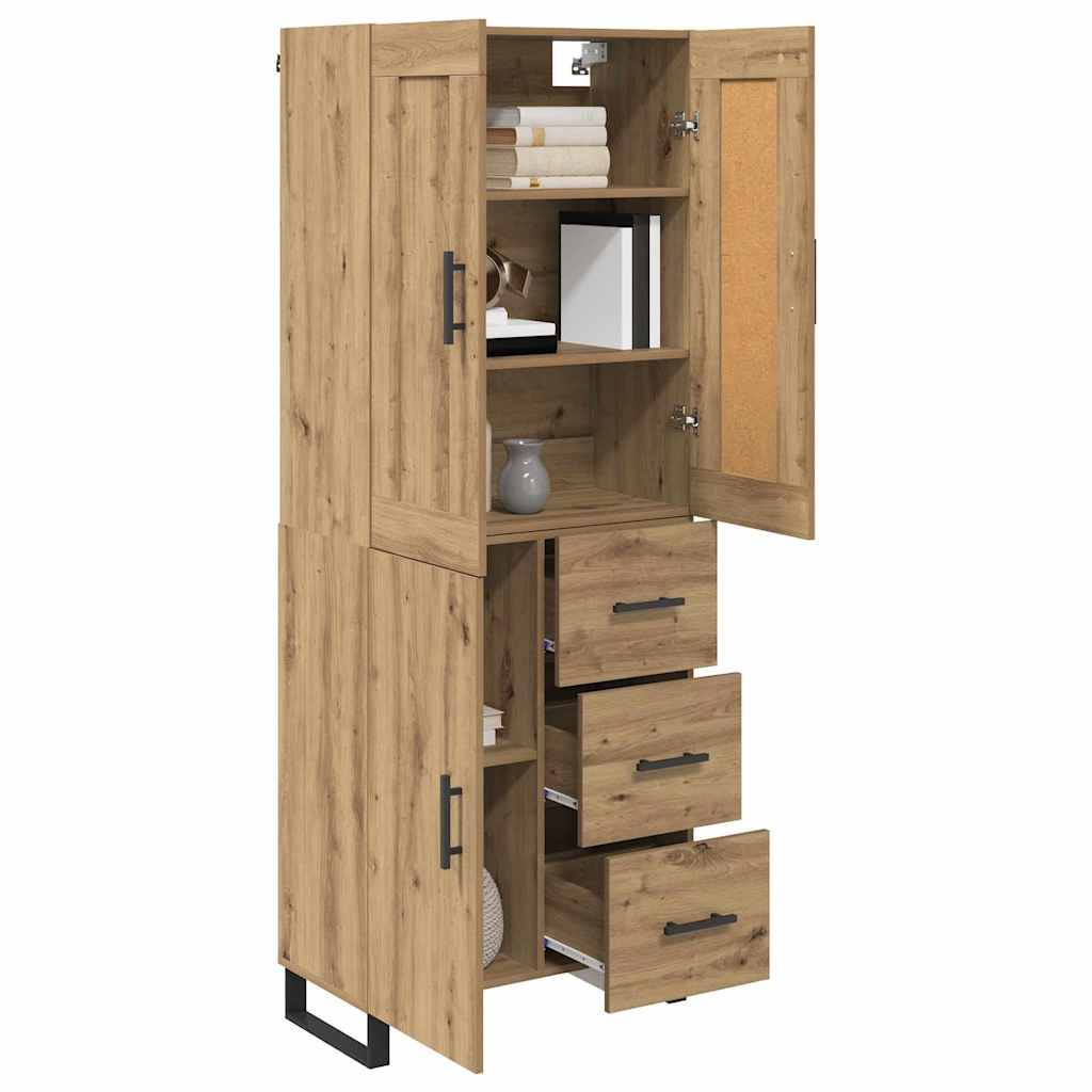 vidaXL Highboard Artisan-Eiche 69,5 x 34 x 180 cm Holzwerkstoff