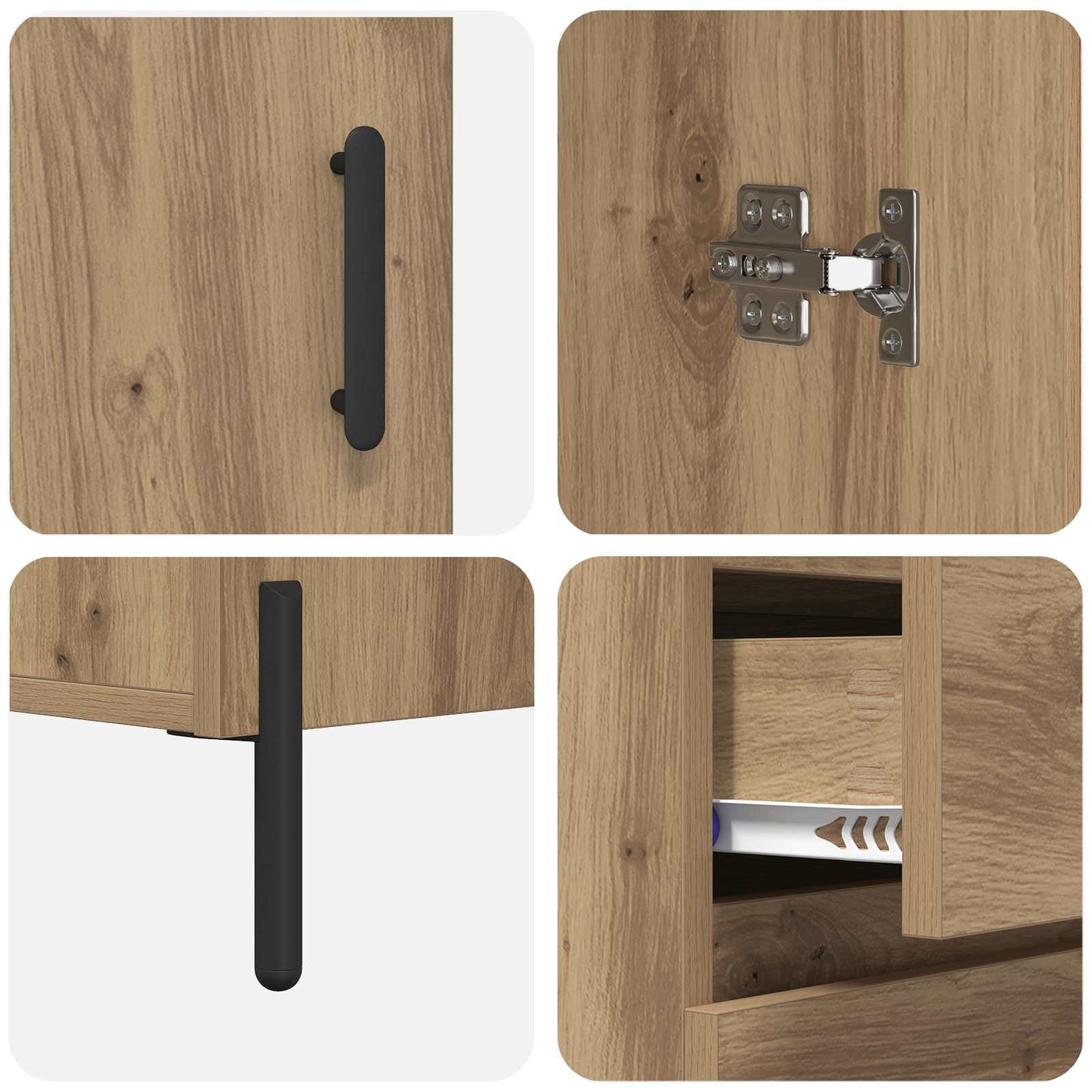 vidaXL Highboard Artisan-Eiche 69,5 x 32,5 x 180 cm Holzwerkstoff