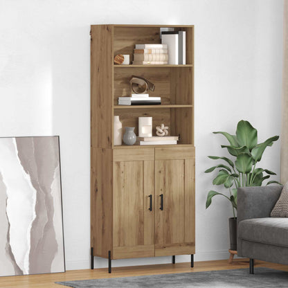 vidaXL Highboard Artisan-Eiche 69,5 x 32,5 x 180 cm Holzwerkstoff