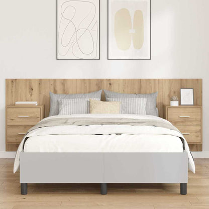 vidaXL Kopfteil mit Schrank 3 pcs Artisan-Eiche Holzwerkstoff