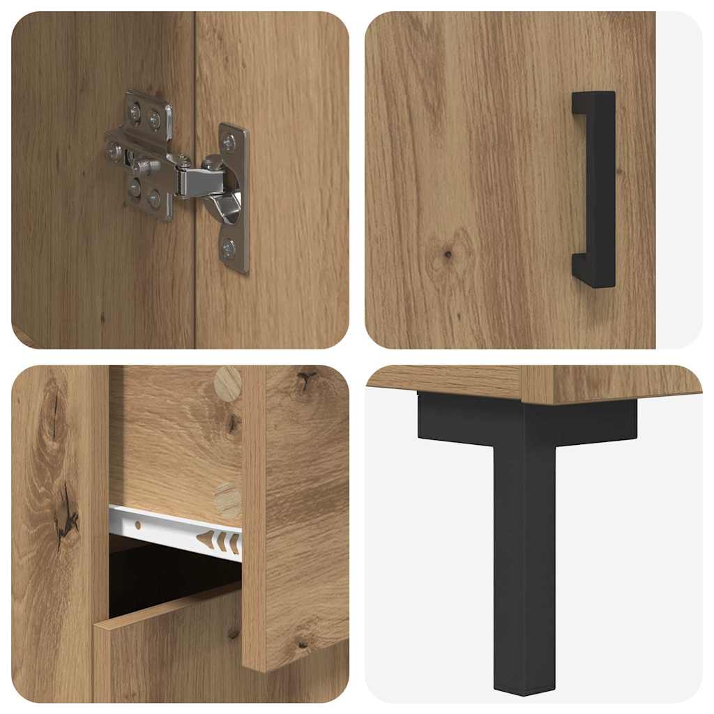 vidaXL Highboard Artisan-Eiche 69,5 x 34 x 180 cm Holzwerkstoff