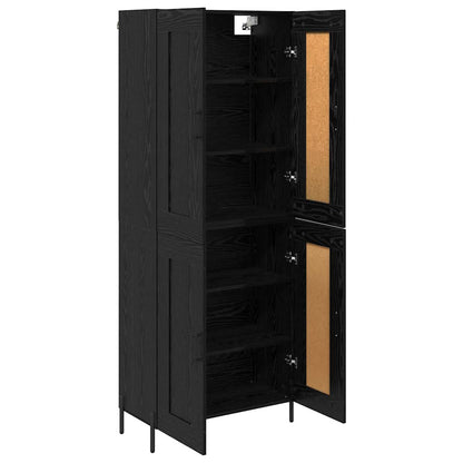 vidaXL Highboard 2 Stück Schwarz Eichen-Optik Holzwerkstoff
