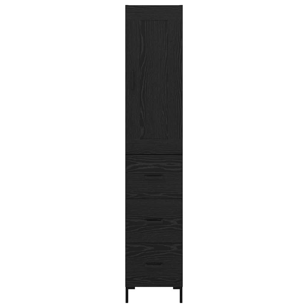 vidaXL Highboard Schwarz Eichen-Optik 34,5 x 34 x 180 cm Holzwerkstoff