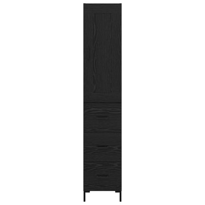 vidaXL Highboard Schwarz Eichen-Optik 34,5 x 34 x 180 cm Holzwerkstoff