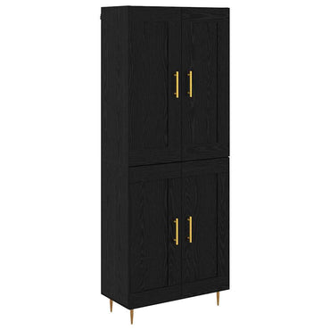 vidaXL Buffet haut noir aspect chêne 69,5 x 34 x 180 cm Bois d'ingénierie