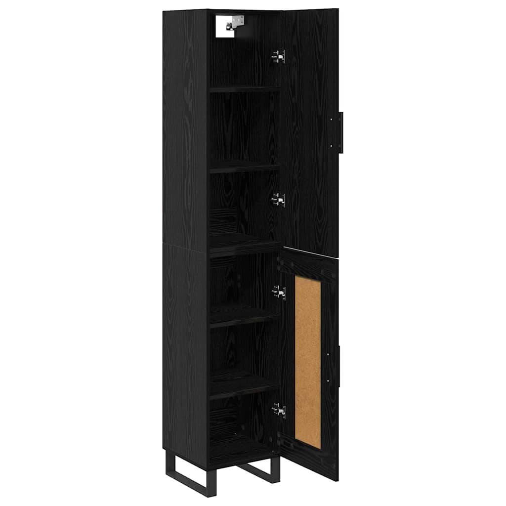 vidaXL Highboard Schwarz Eichen-Optik 34,5 x 34 x 180 cm Holzwerkstoff