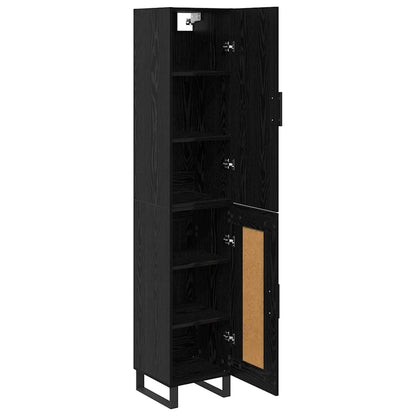 vidaXL Highboard Schwarz Eichen-Optik 34,5 x 34 x 180 cm Holzwerkstoff