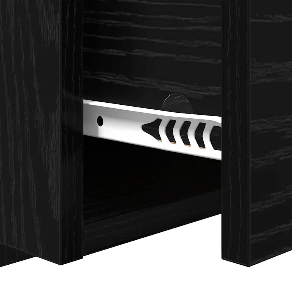 vidaXL Tête de lit avec rangement 3 pcs Noir Aspect chêne Bois d'ingénierie