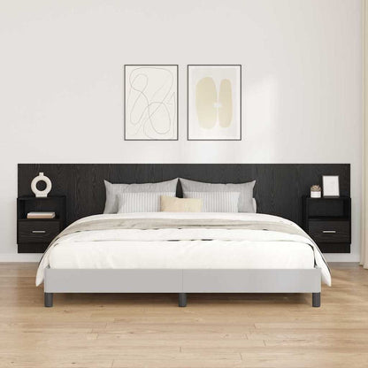 vidaXL Tête de lit avec rangement 3 pcs Noir Aspect chêne Bois d'ingénierie