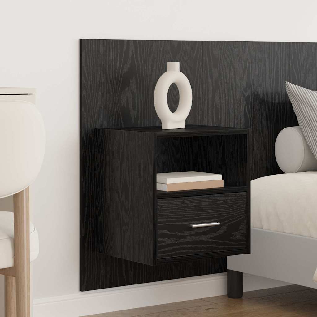 vidaXL Tête de lit avec rangement 3 pcs Noir Aspect chêne Bois d'ingénierie