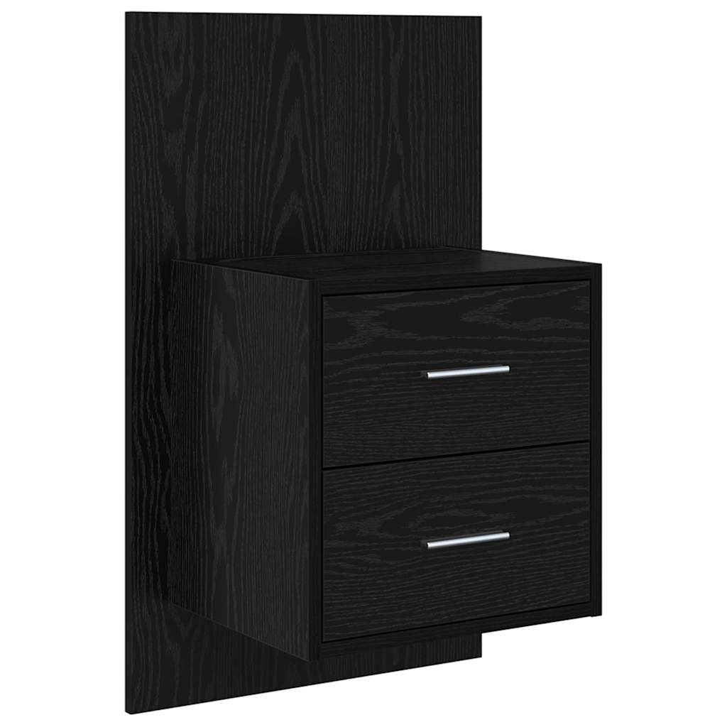 vidaXL Tête de lit avec rangement 3 pcs Noir Aspect chêne Bois d'ingénierie