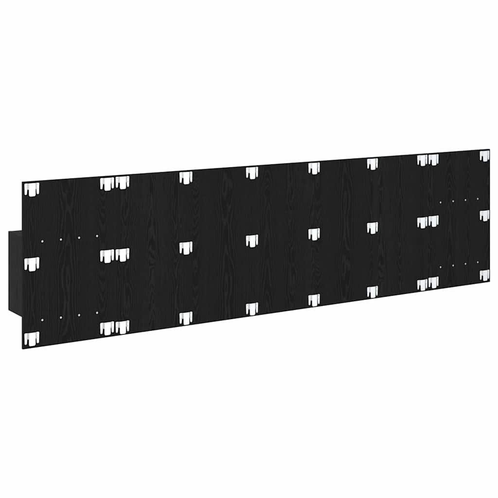 vidaXL Tête de lit avec rangement 3 pcs Noir Aspect chêne Bois d'ingénierie